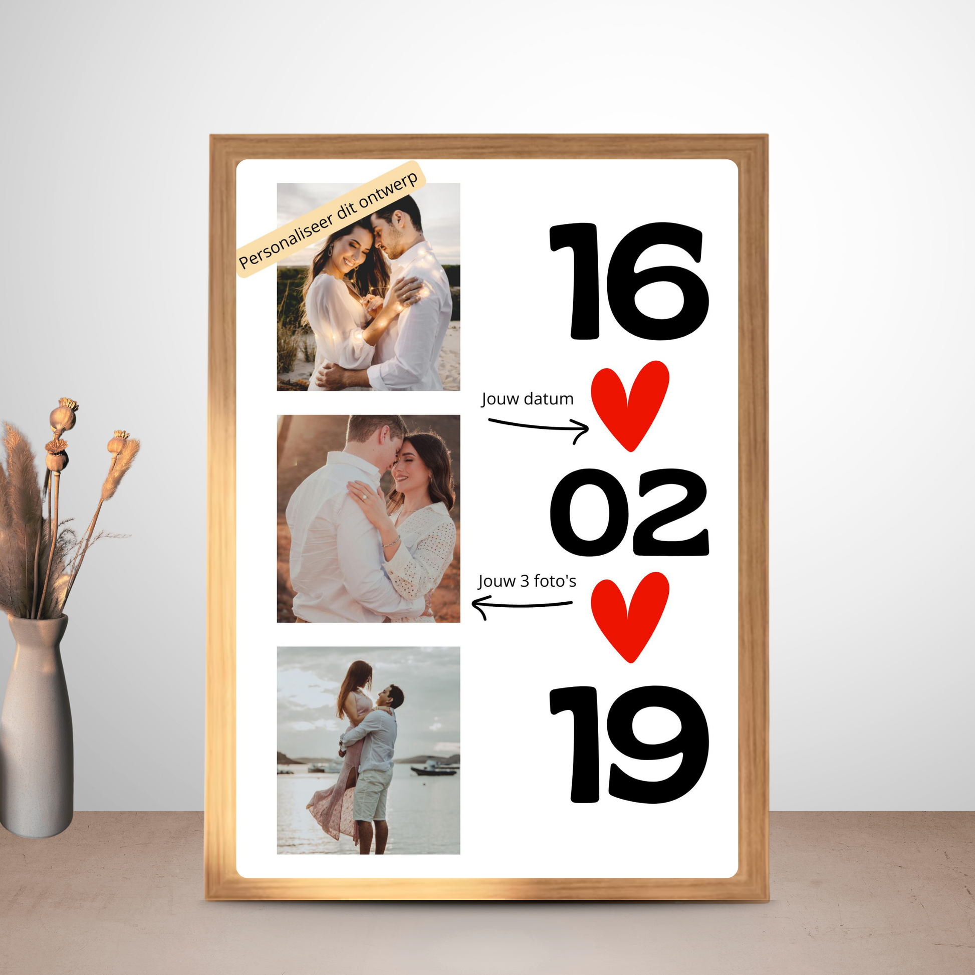 fotolijst met drie foto's
