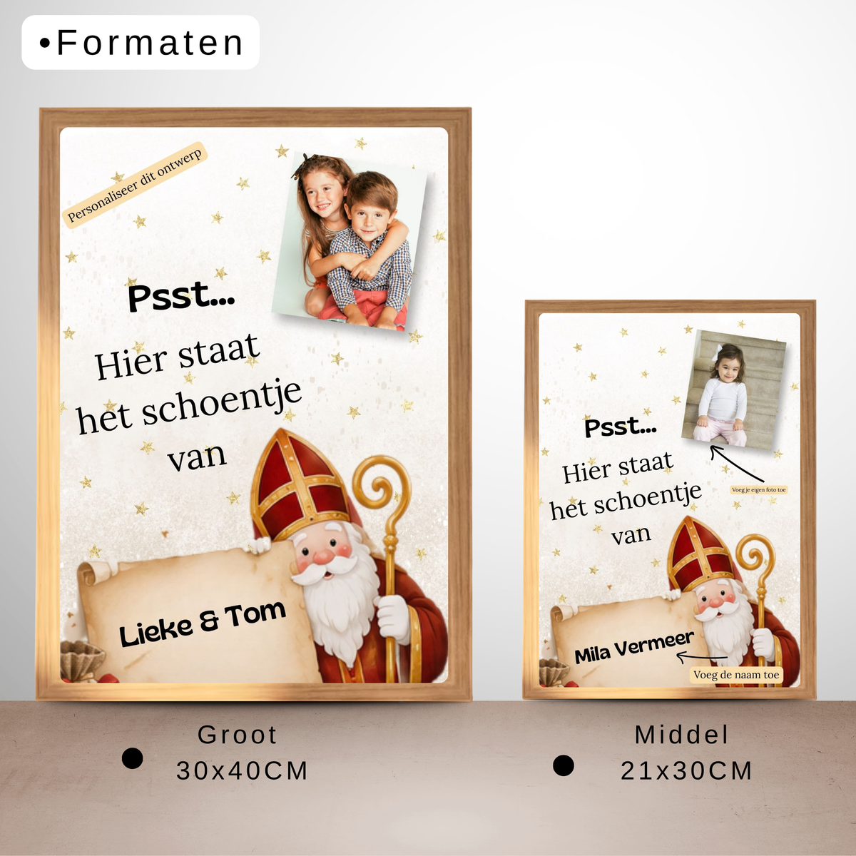 Sinterklaas raamdecoratie met naam voor het raam