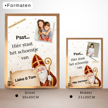 Sinterklaas raamdecoratie met naam voor het raam