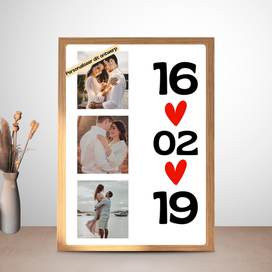cadeau met foto en datum