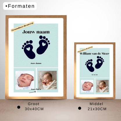cadeau geboorte jongen met foto en naam