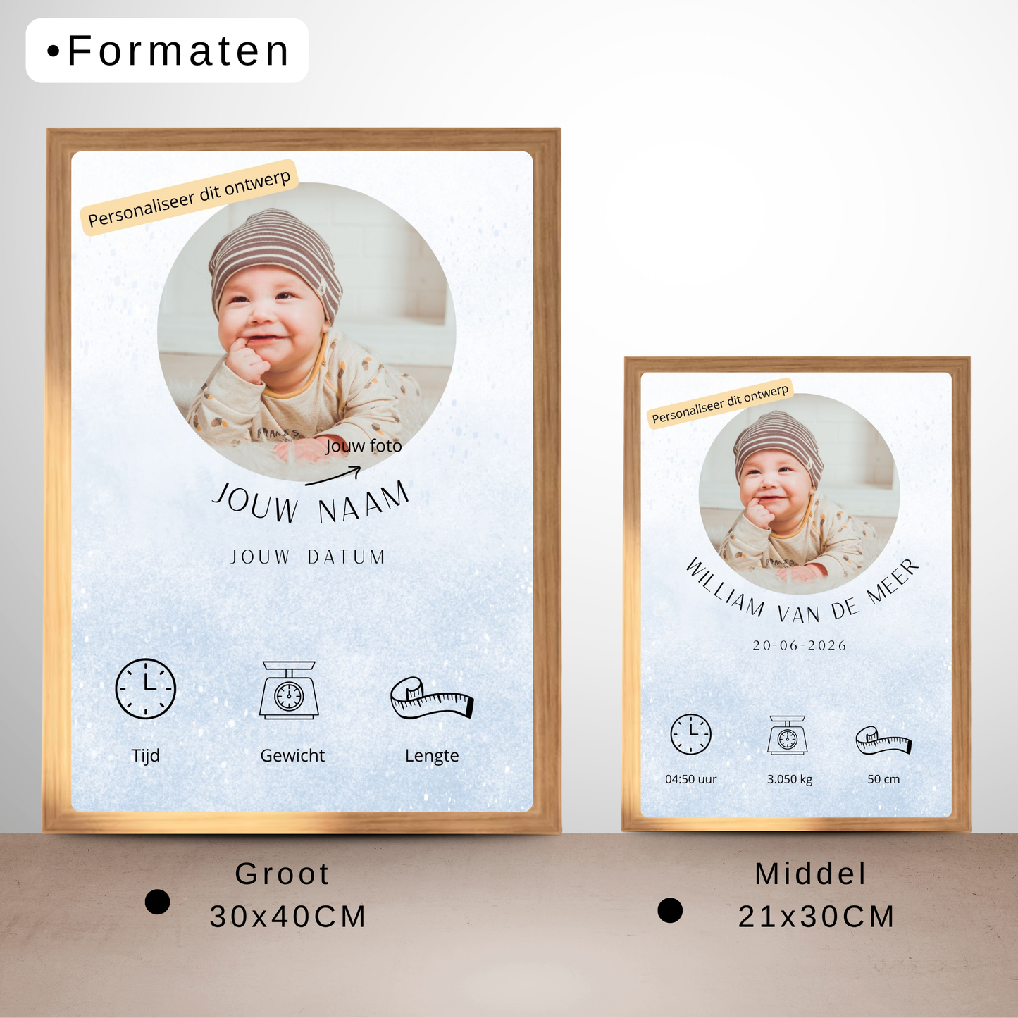 geboorteposter baby jongen