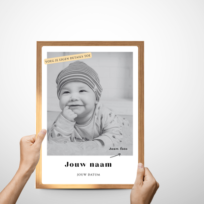 geboorte fotolijst met naam en foto