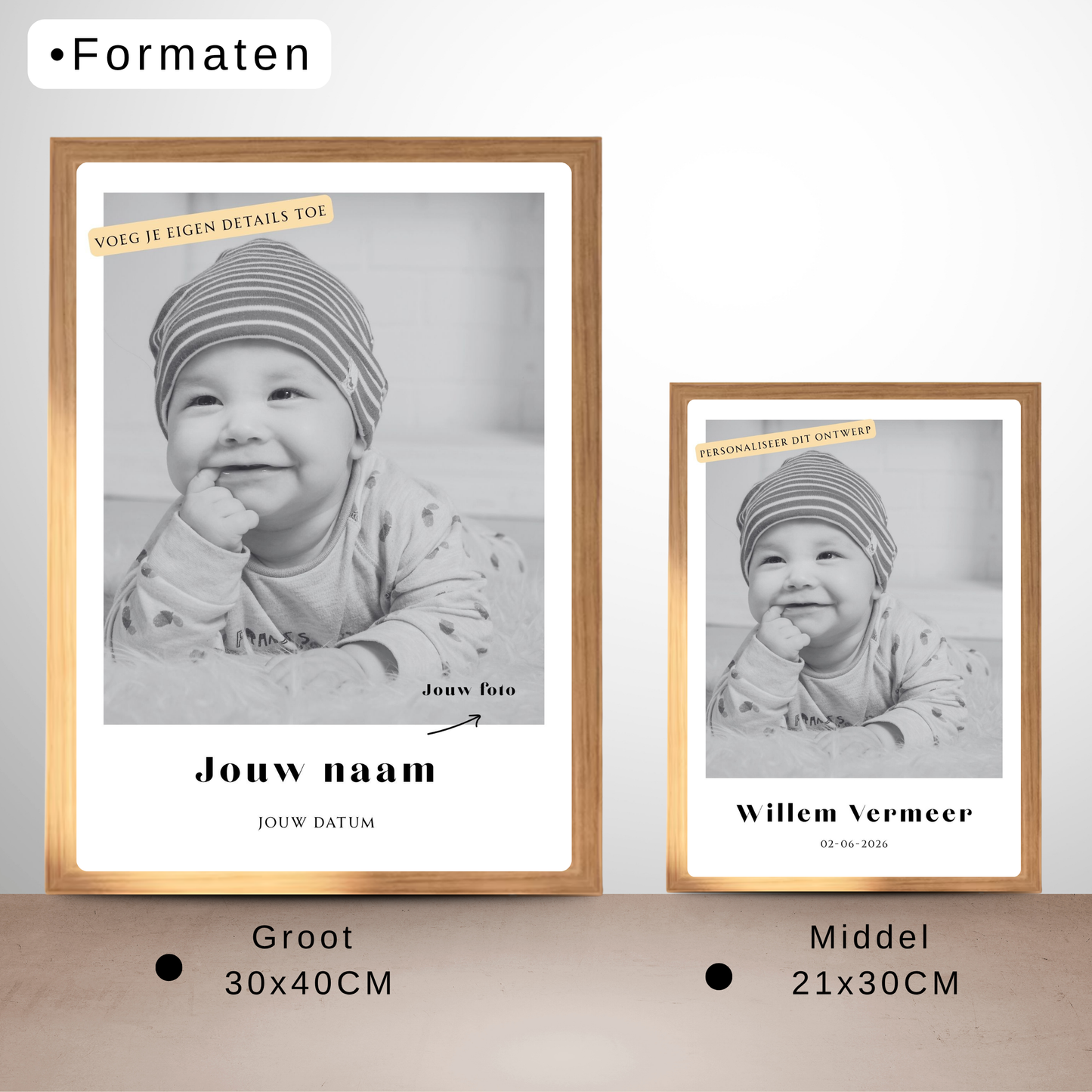 geboorte fotolijst babykamer