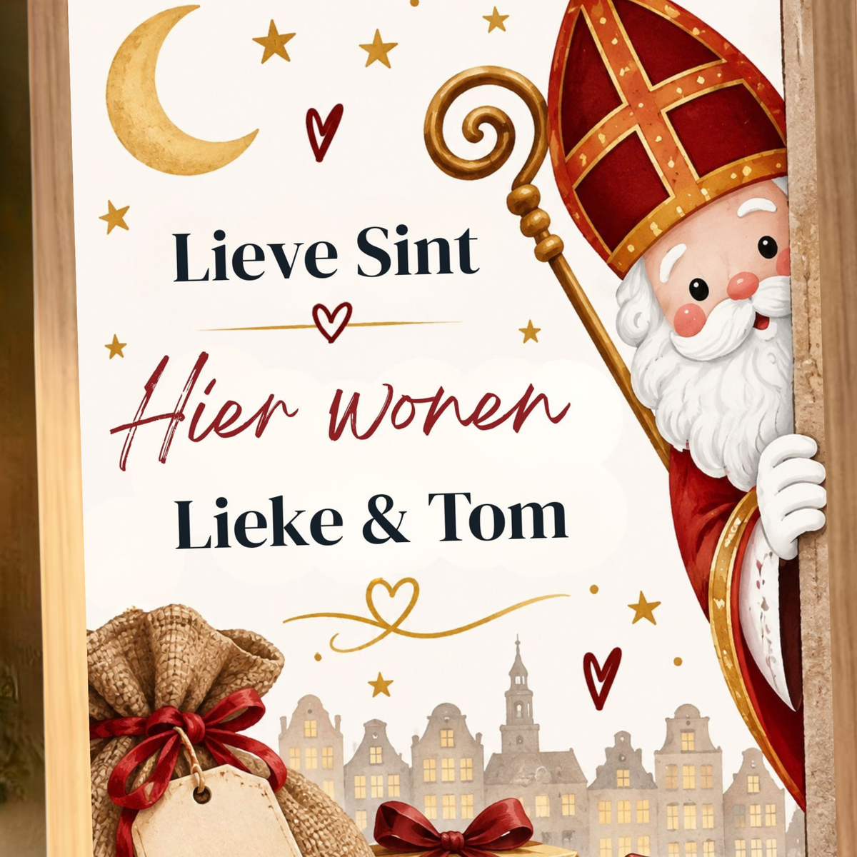 Lieve sint hier wonen versiering