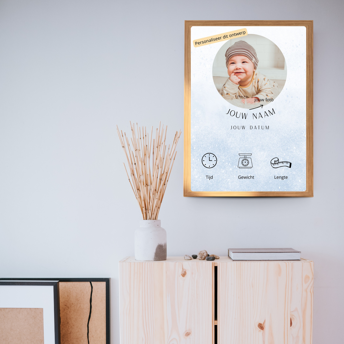 geboorteposter met naam jongen